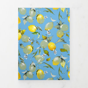 Invitation Trois Volets citrons aquarelle 27