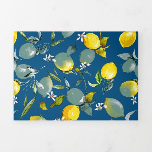 Invitation Trois Volets citrons aquarelle 29 (Page de couverture)