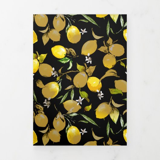 Invitation Trois Volets citrons d'aquarelle 30 (Page de couverture)