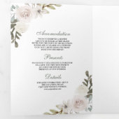 Invitation Trois Volets Citrouille vert Sage et Mariage floral blanc (Intérieur en premier)