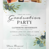 Invitation Trois Volets Classe de 2025 Eucalyptus Graduation Party (Intérieur au milieu)