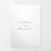 Invitation Trois Volets Classic Black and White Monogram Elegant Wedding (Page de couverture)