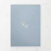 Invitation Trois Volets Classique bleu rouillé QR Code élégant mariage (Page de couverture)