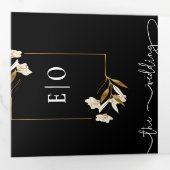 Invitation Trois Volets Classique Moderne Traditionnel | Mariage noir blan (Intérieur en premier)