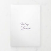 Invitation Trois Volets Clean Purple QR Code Mariage élégant (Page de couverture)