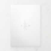 Invitation Trois Volets Clean Sage Green Botanical Photo Mariage élégant (Page de couverture)