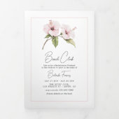 Invitation Trois Volets Coastal Chic Beach Club Bachelorette WeekenQR Code (Page de couverture)