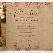 Invitation Trois Volets Code QR de mariage photo 2 automne rustique Tomber (Intérieur au milieu)