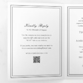 Invitation Trois Volets Code QR de mariage traditionnel noir et blanc (Intérieur en premier)