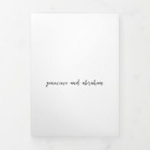Invitation Trois Volets Code QR de photo noir et blanc propre mariage mode (Page de couverture)