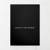 Invitation Trois Volets Code QR de photo noir propre mariage moderne (Page de couverture)