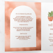 Invitation Trois Volets Code QR de pots en terre cuite de cactus du désert (Intérieur en premier)