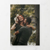 Invitation Trois Volets Code QR Forêt Rustique Élégant Mariage (Page de couverture)