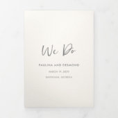 Invitation Trois Volets Code QR ivoire moderne Mariage simple (Page de couverture)