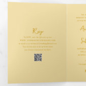 Invitation Trois Volets Code QR Jaune Beurre Élégant Mariage Moderne (Intérieur en premier)