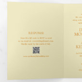 Invitation Trois Volets Code QR Jaune Beurre Moderne Élégant Mariage (Intérieur en premier)