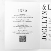 Invitation Trois Volets Code QR Mariage Moderne Noir et Blanc Gras (Intérieur en premier)