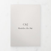 Invitation Trois Volets Code QR neutre propre Mariage élégant (Page de couverture)