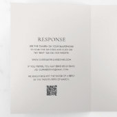 Invitation Trois Volets Code QR neutre propre Mariage élégant (Intérieur en premier)