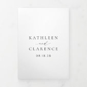 Invitation Trois Volets Code QR noir et blanc classique Mariage élégant (Page de couverture)