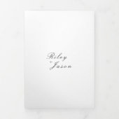 Invitation Trois Volets Code QR noir et blanc élégant Mariage (Page de couverture)