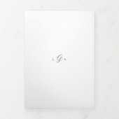 Invitation Trois Volets Code QR noir et blanc intemporel Mariage élégant (Page de couverture)