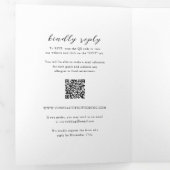 Invitation Trois Volets Code QR noir et blanc simple Mariage propre (Intérieur en premier)
