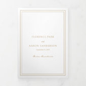 Invitation Trois Volets Code QR Or Traditionnel Doré Mariage Intemporel (Page de couverture)