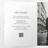 Invitation Trois Volets Code QR photo de mariage moderne minimal (Intérieur en premier)