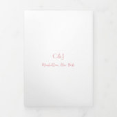 Invitation Trois Volets Code QR Rose Élégant Mariage Propre (Page de couverture)