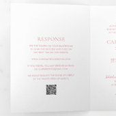 Invitation Trois Volets Code QR Rose Élégant Mariage Propre (Intérieur en premier)