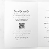 Invitation Trois Volets Code QR simple noir et blanc Mariage épuré (Intérieur en premier)
