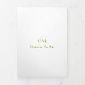 Invitation Trois Volets Code QR vert vibrant propre Mariage élégant (Page de couverture)