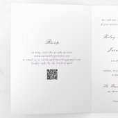 Invitation Trois Volets Code QR Violet Élégant et Propre Mariage (Intérieur en premier)