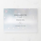 Invitation Trois Volets Coeur Script Snowflakes Mariage hivernal (Page de couverture)