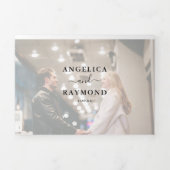 Invitation Trois Volets Collage photo moderne superposition 3 en 1 Mariage (Page de couverture)