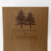 Invitation Trois Volets Conifères boisés, mariage rustique à grains de boi (Intérieur en premier)