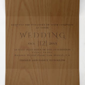 Invitation Trois Volets Conifères boisés, mariage rustique à grains de boi (Intérieur au milieu)