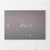 Invitation Trois Volets Constellation Gold Faux Foil Ombre Sky Mariage (Page de couverture)
