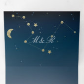 Invitation Trois Volets Constellation Gold Faux Foil Ombre Sky Mariage (Intérieur en premier)