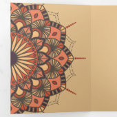 Invitation Trois Volets Contemporain Brown Peach Mandala Mariage (Intérieur en premier)