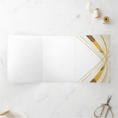 Invitation Trois Volets Convite de casamento dourado (Intérieur)