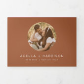 Invitation Trois Volets CORIANDER Boho Terracotta Burnt Orange Mariage (Page de couverture)