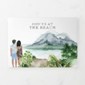 Invitation Trois Volets Costa Rica | Itinéraire de mariage de destination (Page de couverture)