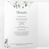 Invitation Trois Volets Coton d'Eucalyptus | Blanc moderne (Intérieur en premier)