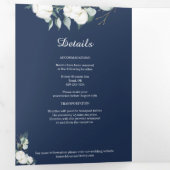 Invitation Trois Volets Coton d'Eucalyptus | Marine Moderne (Intérieur en premier)