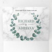 Invitation Trois Volets Courbe simple d'Eucalyptus tout en un Mariage de m (Intérieur en premier)