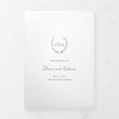 Invitation Trois Volets Couronne de monogramme classique élégante pour mar (Page de couverture)
