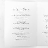 Invitation Trois Volets Couronne de monogramme classique élégante pour mar (Intérieur en premier)