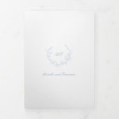 Invitation Trois Volets Couronne de monogramme de code QR de mariage éléga (Page de couverture)